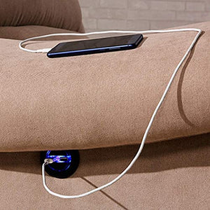 Strnek Electric Recliner Chair Sofa Replacement Button, Lift Chair Hand Control Handset with Dual USB Wired Remote Control Electric Sofa Repair Round Dual USB Charging Interface Smart Home