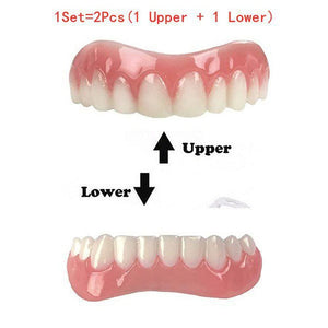Upper and Lower Veneer, Dentures for Women and Men, Fake Teeth, Natural Shade! Fix Your Smile at Home within Minutes!