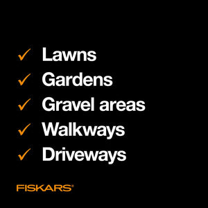 Fiskars 4-Claw Stand Up Weeder - Gardening Hand Weeding Tool with 39" Ergonomic Handle - Black