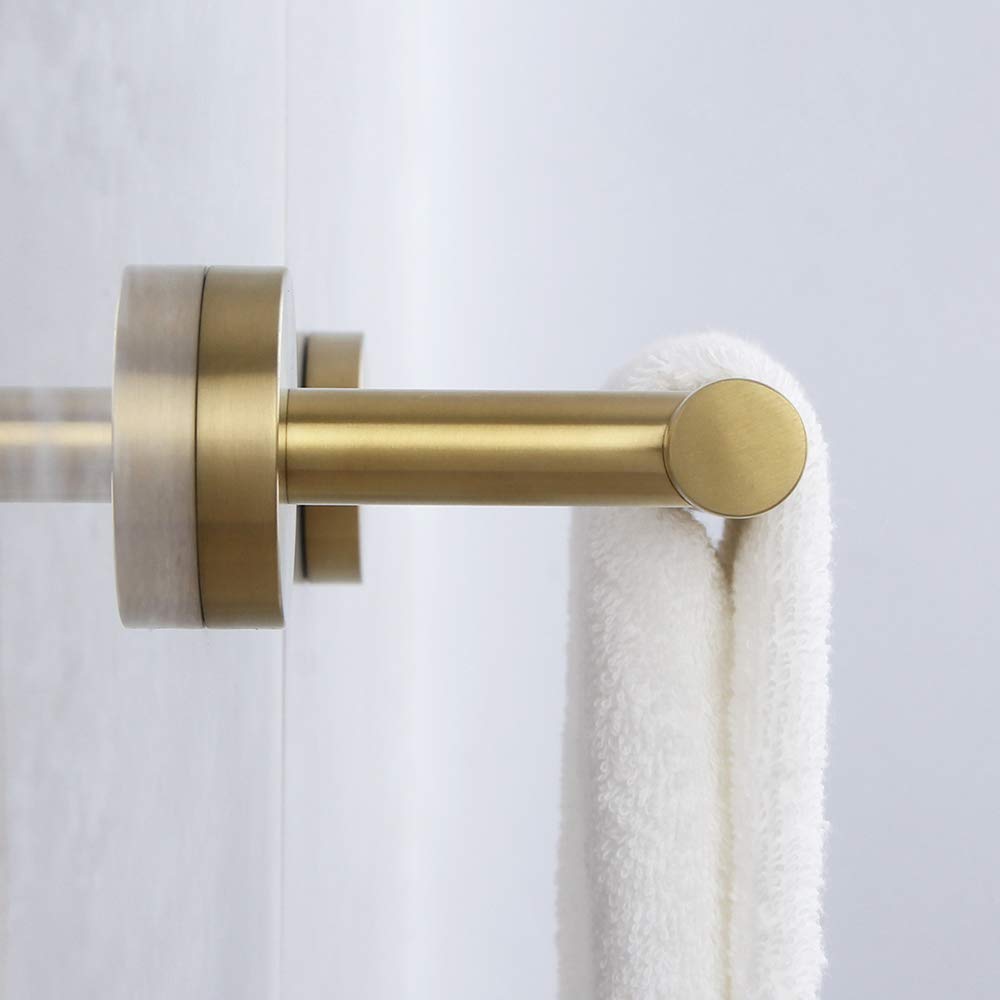 kimzcn Single Towel Bar for Bathroom SUS304 Stainless Steel 12-Inch Towel Holder, Wall Mount Towel Bar Rod Hotel Style Brushed PVD Zirconium Gold