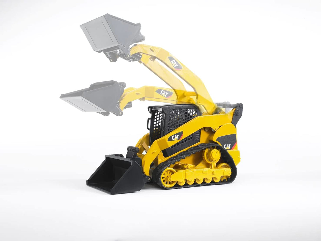 Bruder Toys - Construction Realistic CAT Compact Track Loader with Adjustable and Lockable Loading Arm and Moveable Rubber Chains - Ages 3+