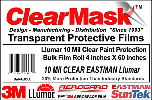 Llumar 10 Mil Clear Paint Protection Bulk Film Roll 4 inches X 60 inches