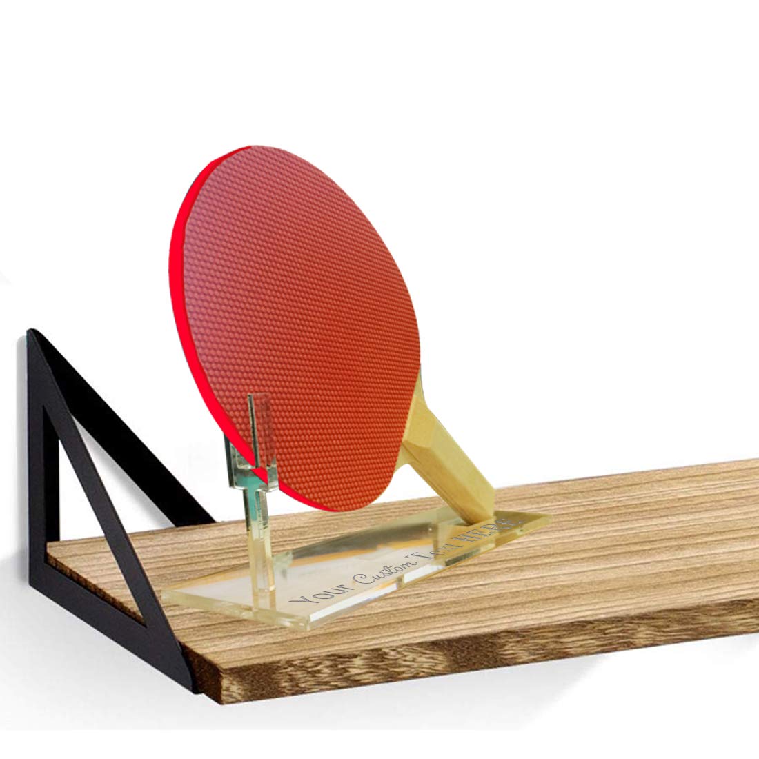 Hat Shark Acrylic Custom Engraved Ping Pong Paddle Standard Size Stand Athletic Table Tennis Sport Unique Trophy Display Stand (Ping Pong Paddle Not Included) (Custom)