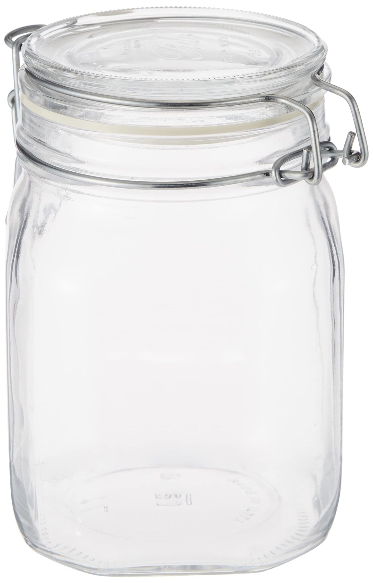 Bormioli Rocco Fido Storage Jar-Wire Bail-1 L-1 Pack, 1 liter, Clear