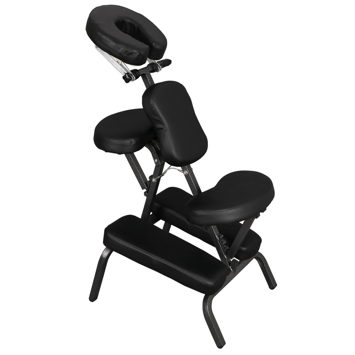 Oteymart Portable Massage Chair Foldable Tattoo Spa Chair Comfort Lightweight Foam Leather Pad Travel Massage Seat w/Carrying Bag,Black