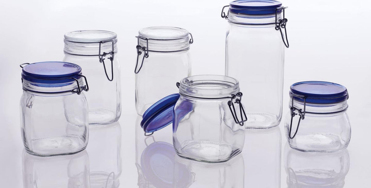 Bormioli Rocco - 11381000725 Fido Clear Glass Jar with 85 mm Gasket, 1.5 Liter KC74556