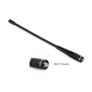 Retevis SMA-F 2 Way Radio Antenna,144/430Mhz Dual Band Antenna,2.15dBi High Gain Antenna Compatible with Baofeng UV-5R BF-F8HP Retevis RT29 RT-5R RT5 RT-5RV RT21V Ailunce HD1 Walkie Talkies(1 Pack)