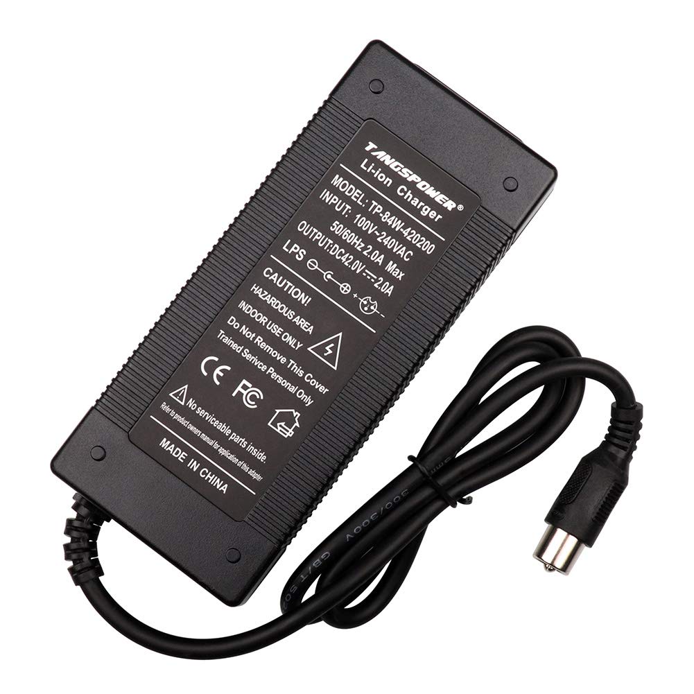 TANGSPOWER 42V Charger Output 2A Input 100-240 VAC for 36V 10S Battery Pack (RCA 10mm)