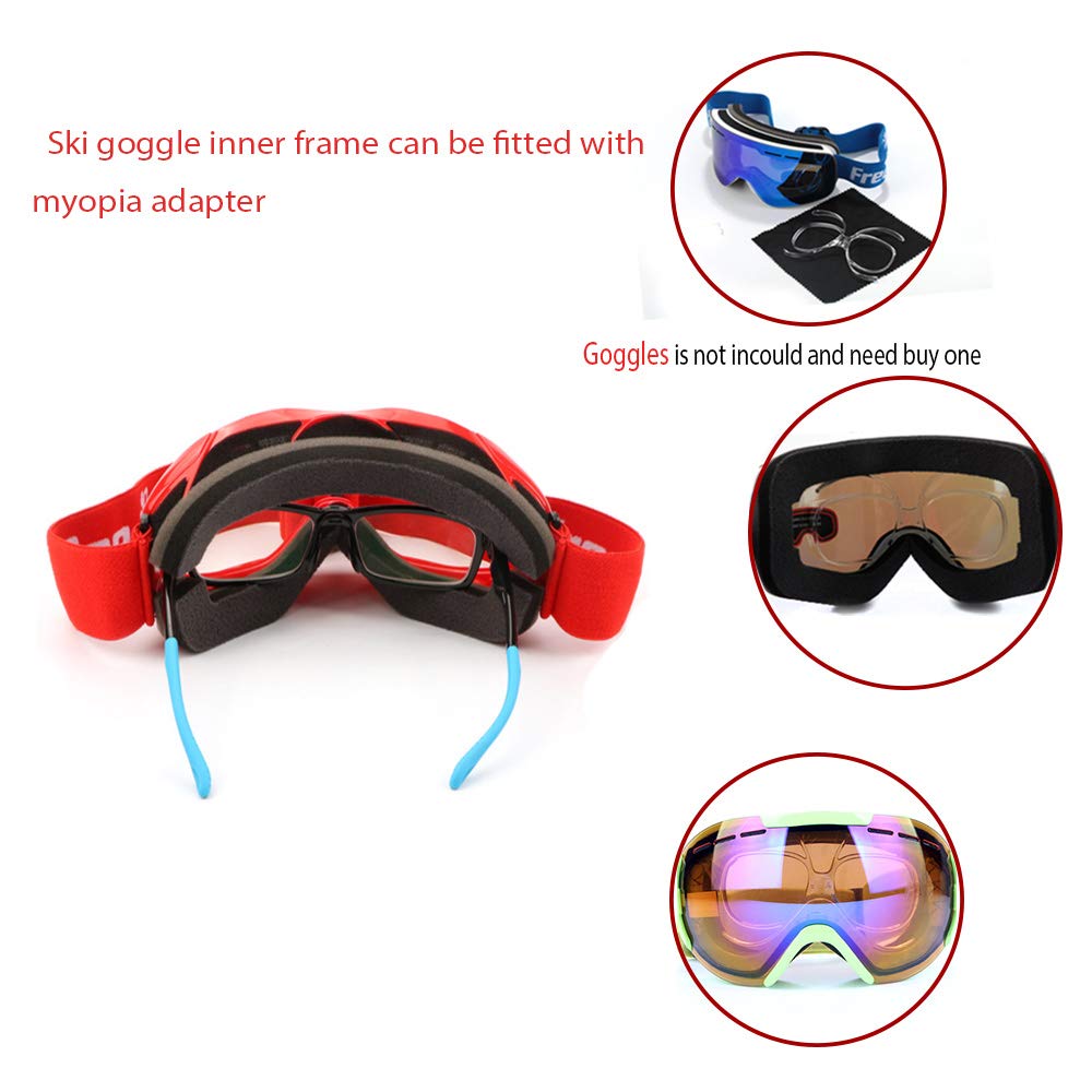 spiid Prescription Ski Goggles Rx Insert Optical Adaptor TR90 Flexible Bendable Universal Size Inner Frame Snowboard Motorcycle Goggle 2pcs
