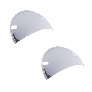 Octane Lighting 7" Chrome Steel Metal Half Moon Shields Covers Headlight Lamp Cover Pair for H6024 6014 Round Headlights - Car Truck Motorcycle (2)