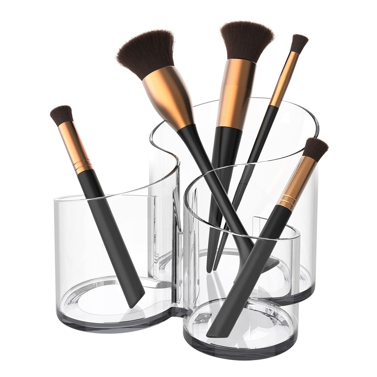 BS-MALL Makeup Brush Organizer Countertop Display Container Cosmetic Brushes Desk Stand Different Size Brushes