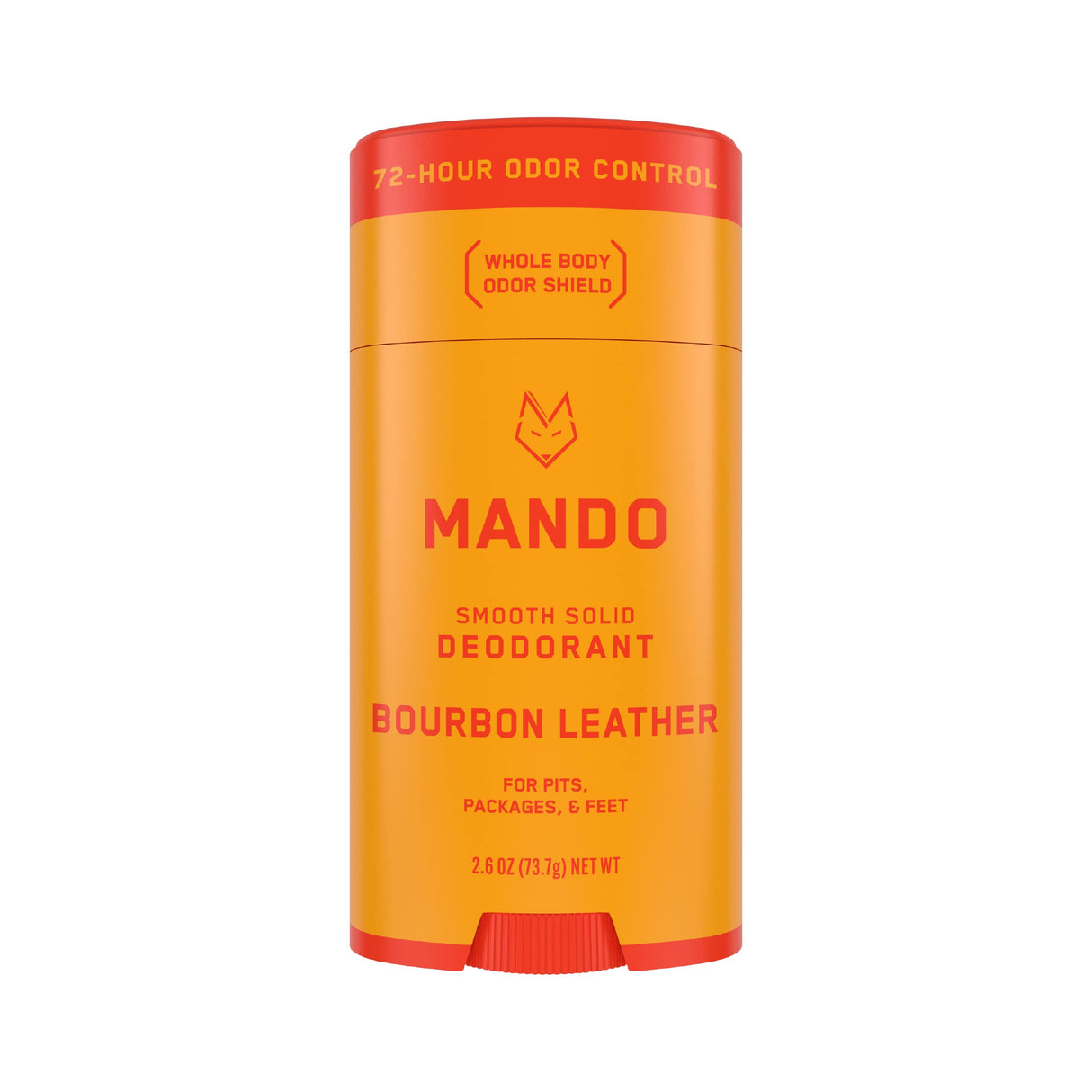 Mando Whole Body Deodorant For Men - Smooth Solid Stick -  72 Hour Odor Control - Aluminum Free, Baking Soda Free, Skin Safe - 2.6 Ounce (Bourbon Leather)