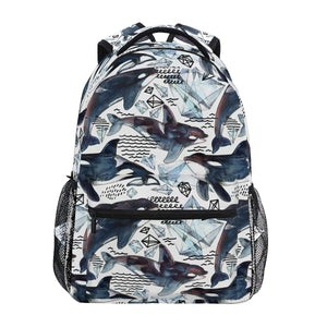 AUUXVA Sea Animal Killer Whale Durable Backpack College School Book Shoulder Bag Travel Daypack for Boys Girls Man Woman
