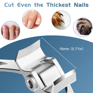 Nail Clippers for Men Thick Nails Wide Jaw Opening Sharp Toenail Clippers Professional Nail Cutter with Catcher-Heavy Duty Toe Nail Clippers Durable Fingernail Clipper for Seniors Long Handle