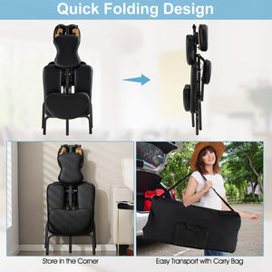 Giantex Portable Light Weight Massage Chair Travel Massage Tattoo Spa Chair w/Carrying Bag