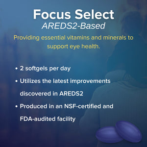 Focus Select® AREDS2 Based Eye Vitamin-Mineral Supplement - AREDS2 Based Supplement for Eyes (60 ct. 30 Day Supply) - AREDS2 Based Low Zinc Formula - Eye Vision Supplement and Vitamin