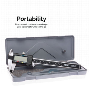 NEIKO 01407A Electronic Digital Caliper | 0-6 Inches | Stainless Steel Construction with Large LCD Screen | Quick Change Button for Inch/Fraction/Millimeter Conversions