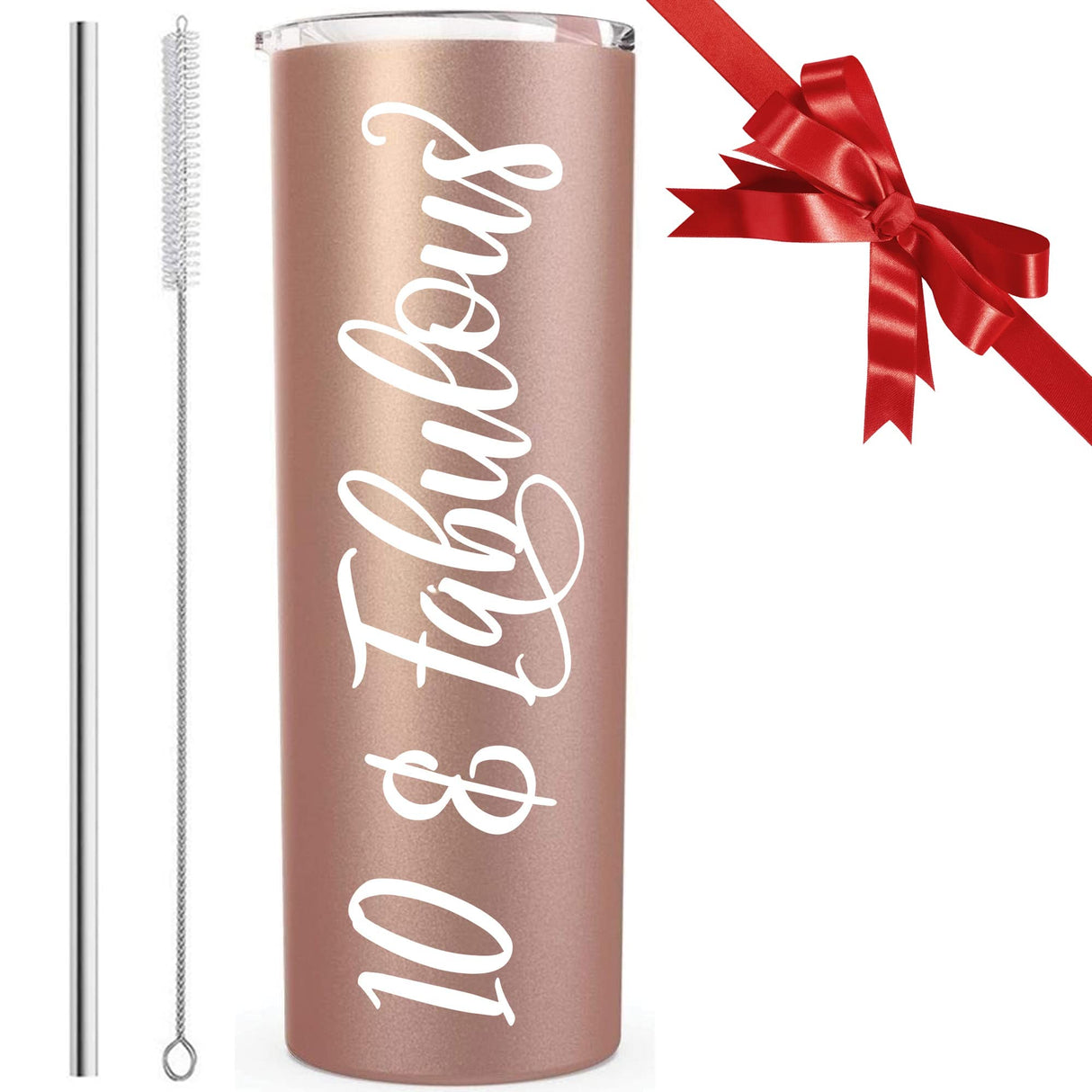 𝗪𝗜𝗡𝗡𝗘𝗥* 50th Birthday Gifts For Women Friends - 20Oz Tumbler Cup, Lid & Straw - Cool Turning 50 th Year Old Woman Decorations, Funny Happy 50 And Fabulous Rose Gold Fifty Party PARIS PRODUCTS CO