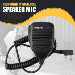 Retevis Shoulder Speaker Mic 2 Pin Walkie Talkie Speaker Microphone Compatible with Retevis H-777 RT21 RT22 RT68 RT86 RT85 RT22S RT19 RT17 Baofeng UV-5R UV-82 888S Arcshell AR-5 2 Way Radio(1 Pack)