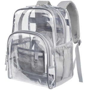 Clear Backpack, Packism Large Clear Backpack Heavy Duty Sturdy Shape Transparent Backpack, PVC See Through Backpack Clear Bookbag for Student, School, Workplace, Travel, Black