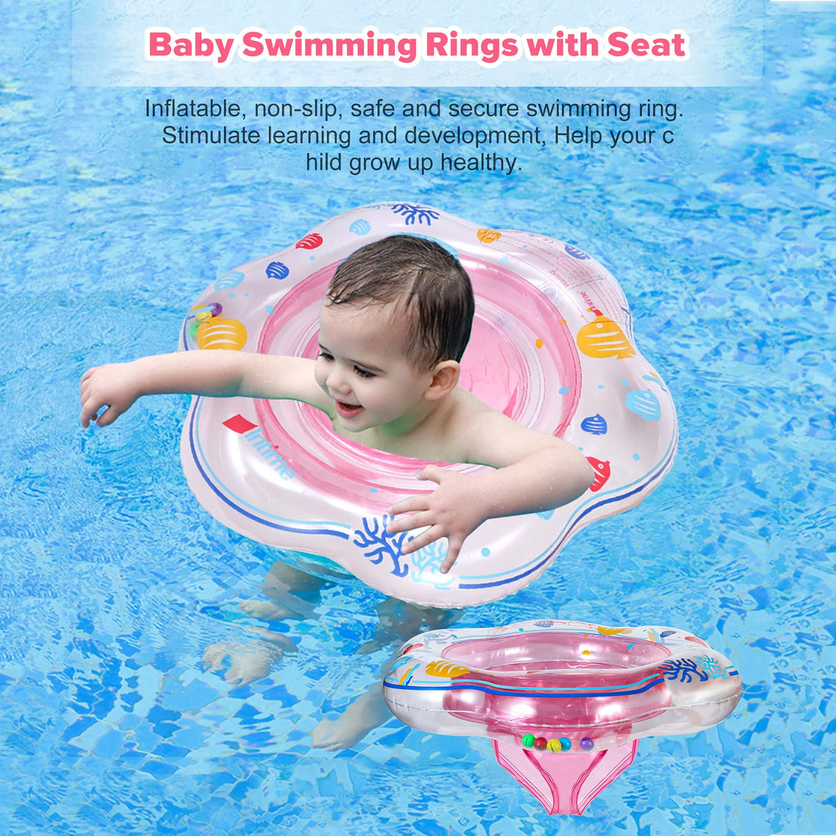 Baby Floats for Pool, Baby Swimming Floats with Safety Seat, Swim Training for Baby of 6-18 Months