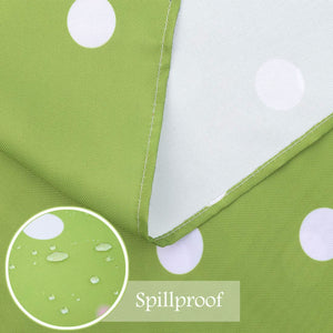 Eternal Beauty Outdoor Tablecloth Rectangle 60X 84 Spillproof Outdoor Tablecloth with Umbrella Hole Zipper for Spring Summer Patio Table(Green Polka Dot)