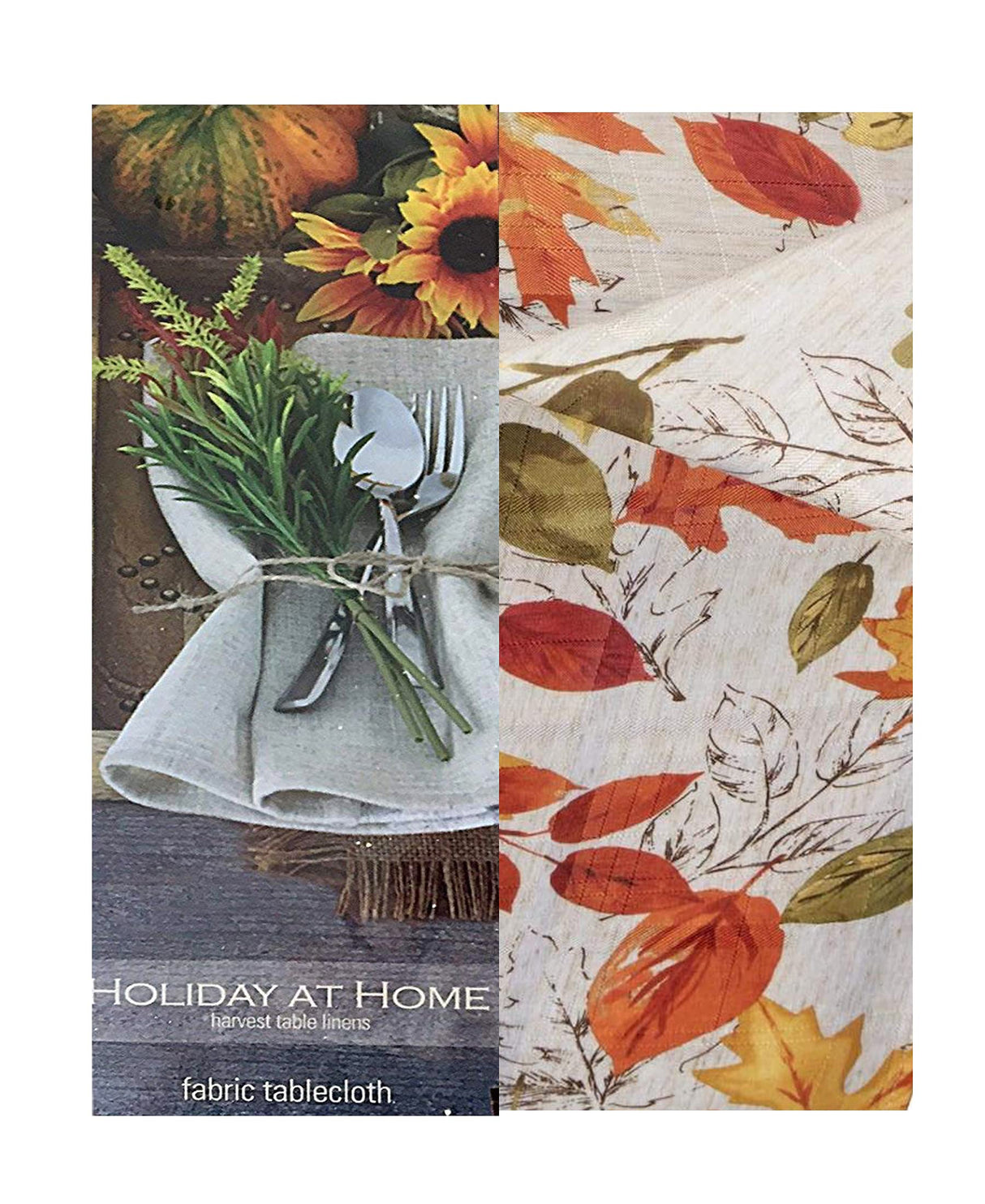 Newbridge Breezy Autumn Foliage Thanksgiving Fabric Tablecloth, Contemporary Bold Colorful Fall Leaves Soil Resistant Easy Care Tablecloth, 52” x 70” Oblong/Rectangle