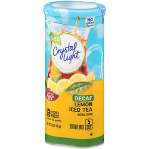 Crystal Light Lemon Decaf Iced Tea Natural Flavor Drink Mix, 12-Quart Canister (Pack of 6)