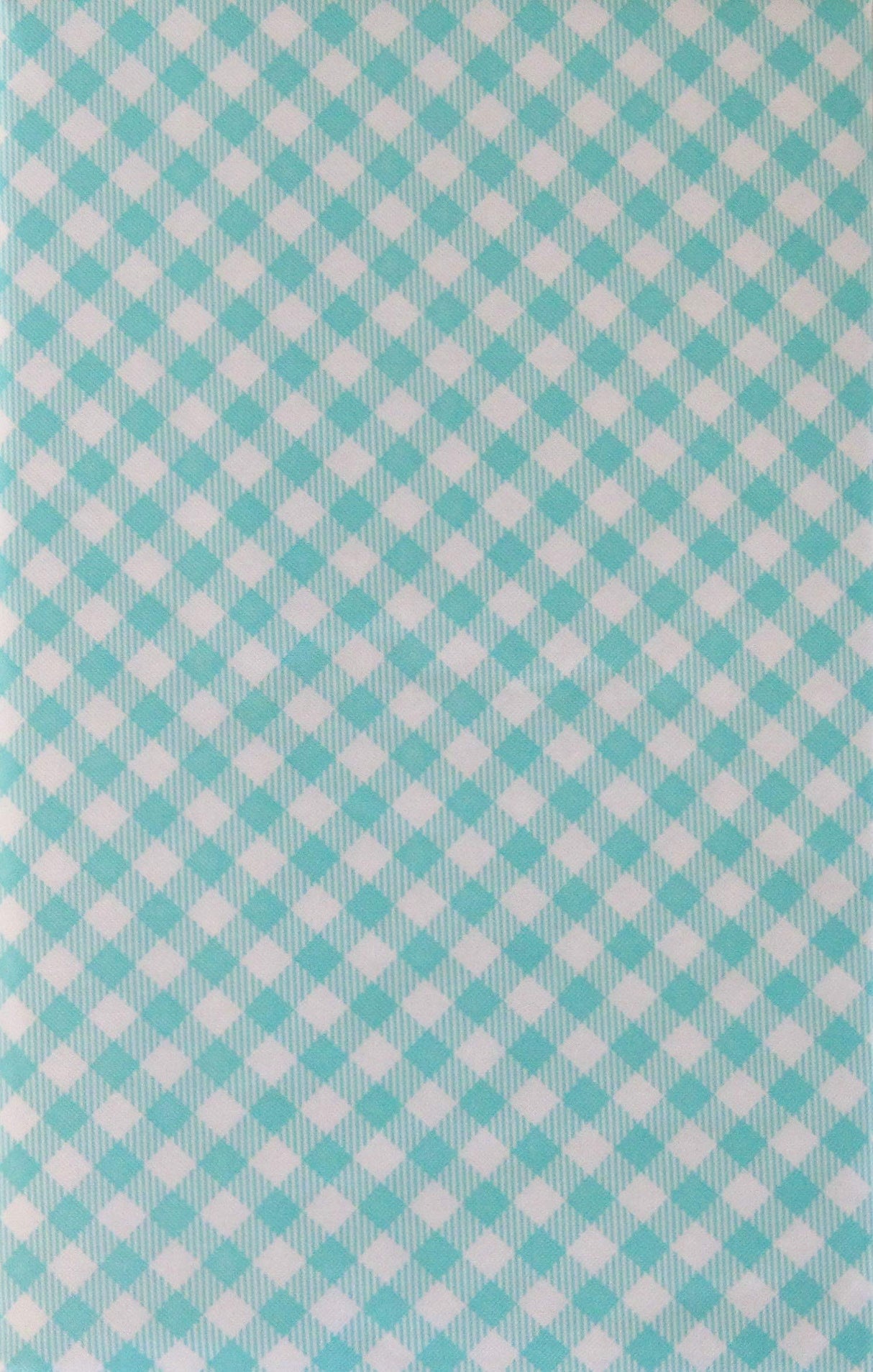 Summer Fun by Elrene Gingham Small Check Bias with Zipper Umbrella Hole Vinyl Flannel Back Tablecloth (70" Round, Aqua)