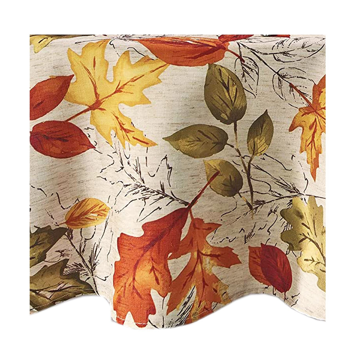 Newbridge Breezy Autumn Foliage Thanksgiving Fabric Tablecloth, Contemporary Bold Colorful Fall Leaves Soil Resistant Easy Care Tablecloth, 52” x 70” Oblong/Rectangle