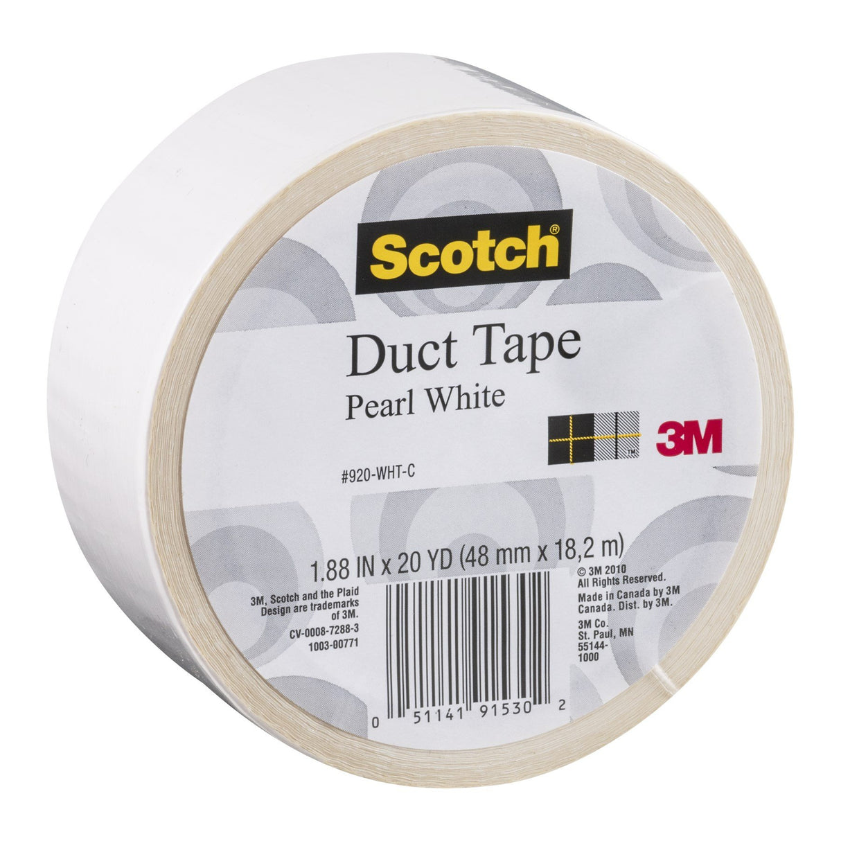 3M 920-WHT-C 20 Yards Pearl White Duct Tape