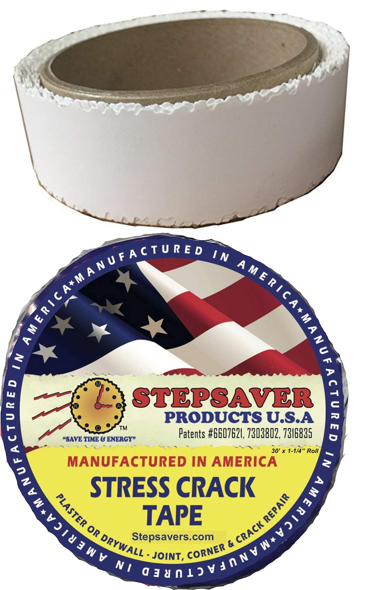 Stepsaver Products Self Adhesive Stress Crack Tape (1.25'' x 30' Smooth Roll) Item 7030
