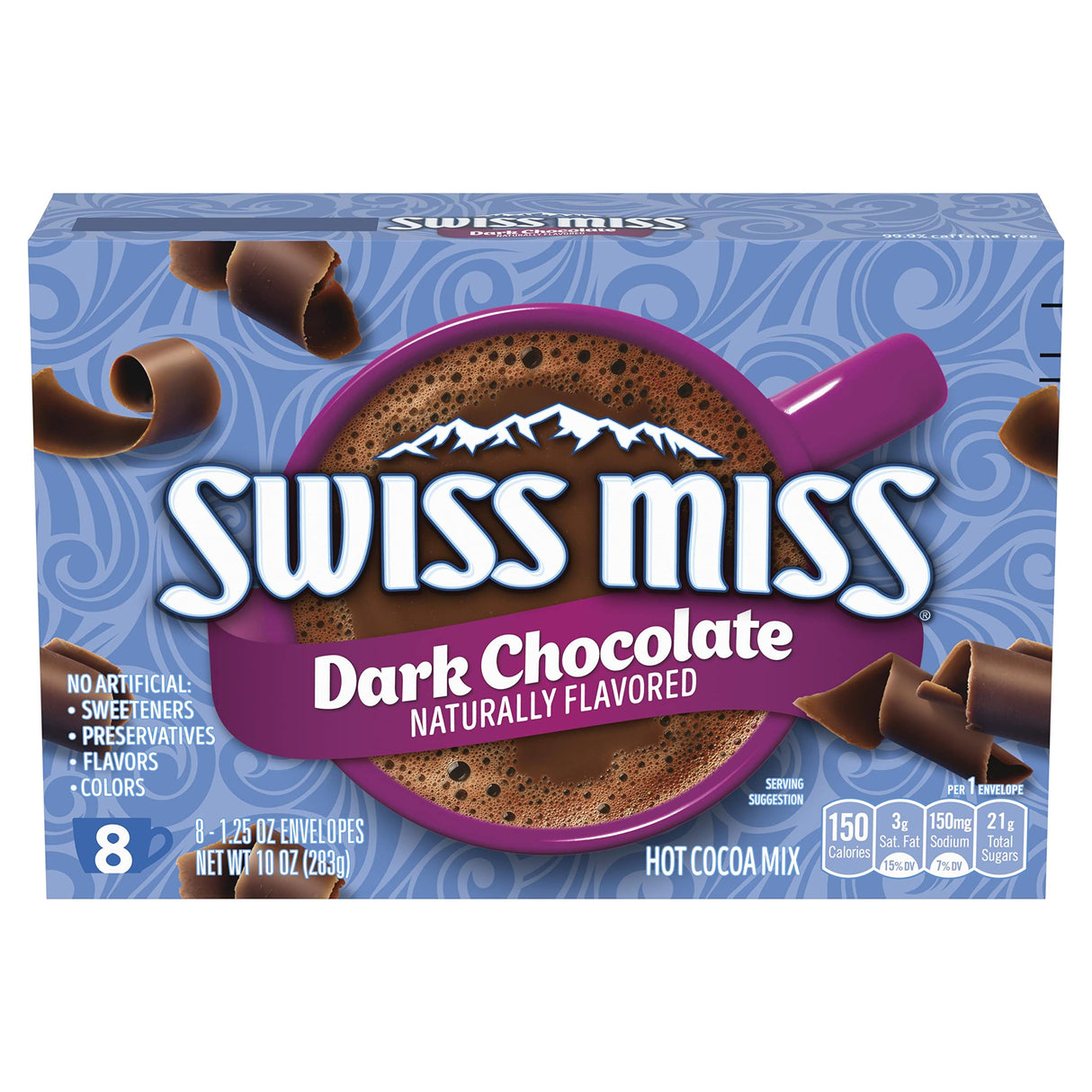 Swiss Miss Indulgent Collection Dark Chocolate Hot Cocoa Mix, 8-Count 10 oz. (Pack of 12)