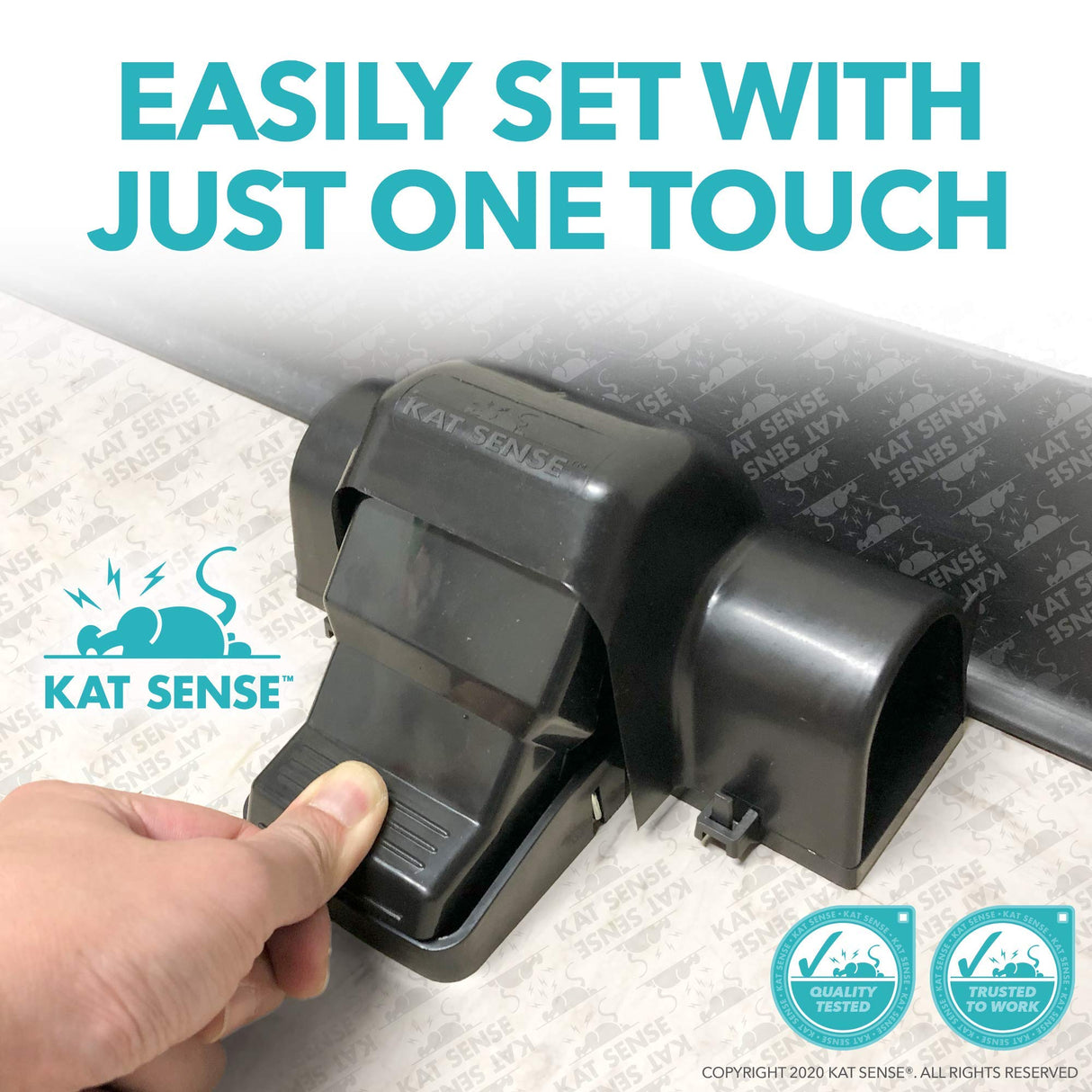 Kat Sense Covered Rat & Chipmunk Traps, Prevents Accidental Triggering with Tunneled Design, Quick Humane Kill, Indoor 'N Outdoor Mouse Snap Traps