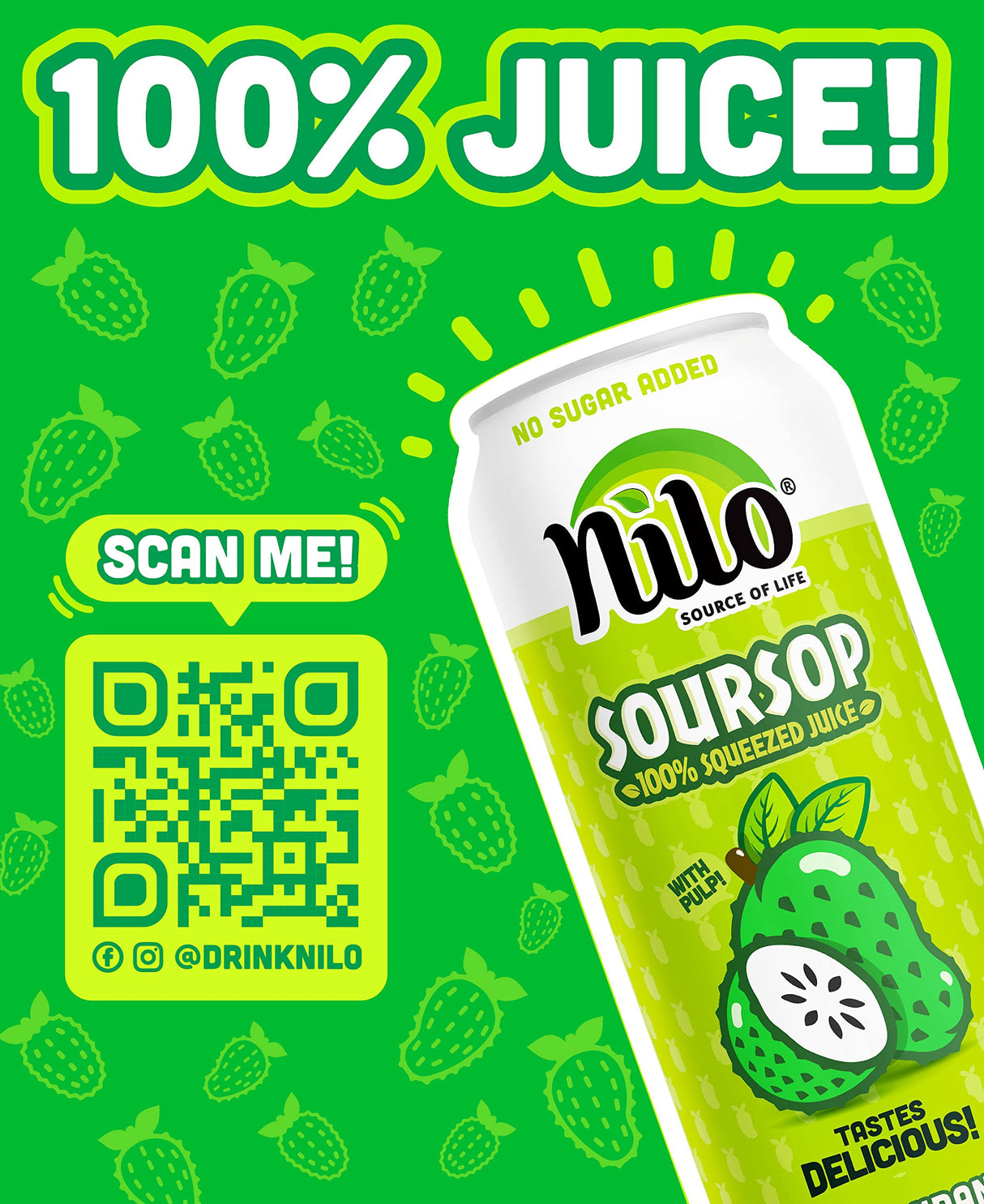 NILO Soursop Juice | 100% Real Guanabana Soursop Graviola | NO Sugar added | NOT From Concentrate | 10.8 oz (Pack of 12)