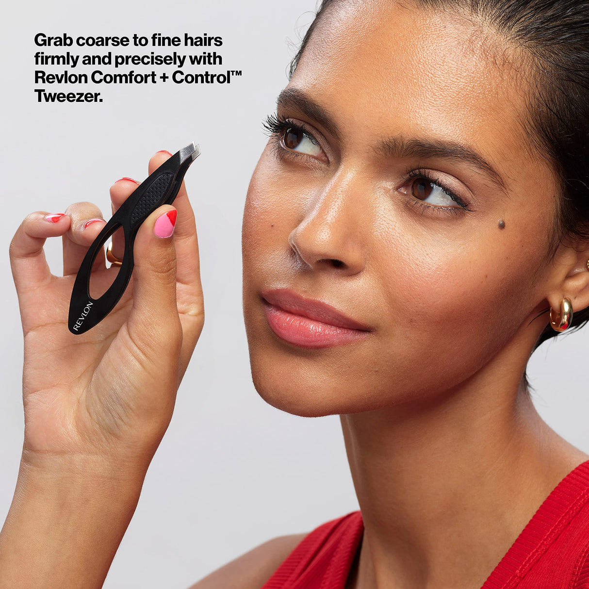 Revlon Revlon Comfort and Control Tweezer, Easy to Use Eyebrow Tool with Wide Grip, 1 count