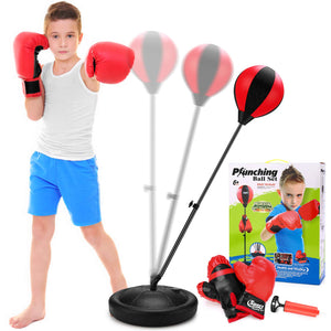 Punching Bag for Kids with Boxing Glove - Sport Boxing Sets with Adjustable Height Stand, Great Exercise & Fun Activity for Kids, Top Gifting Idea, Boxing Sport Toys for 3-8 Years Old Boys & Girls