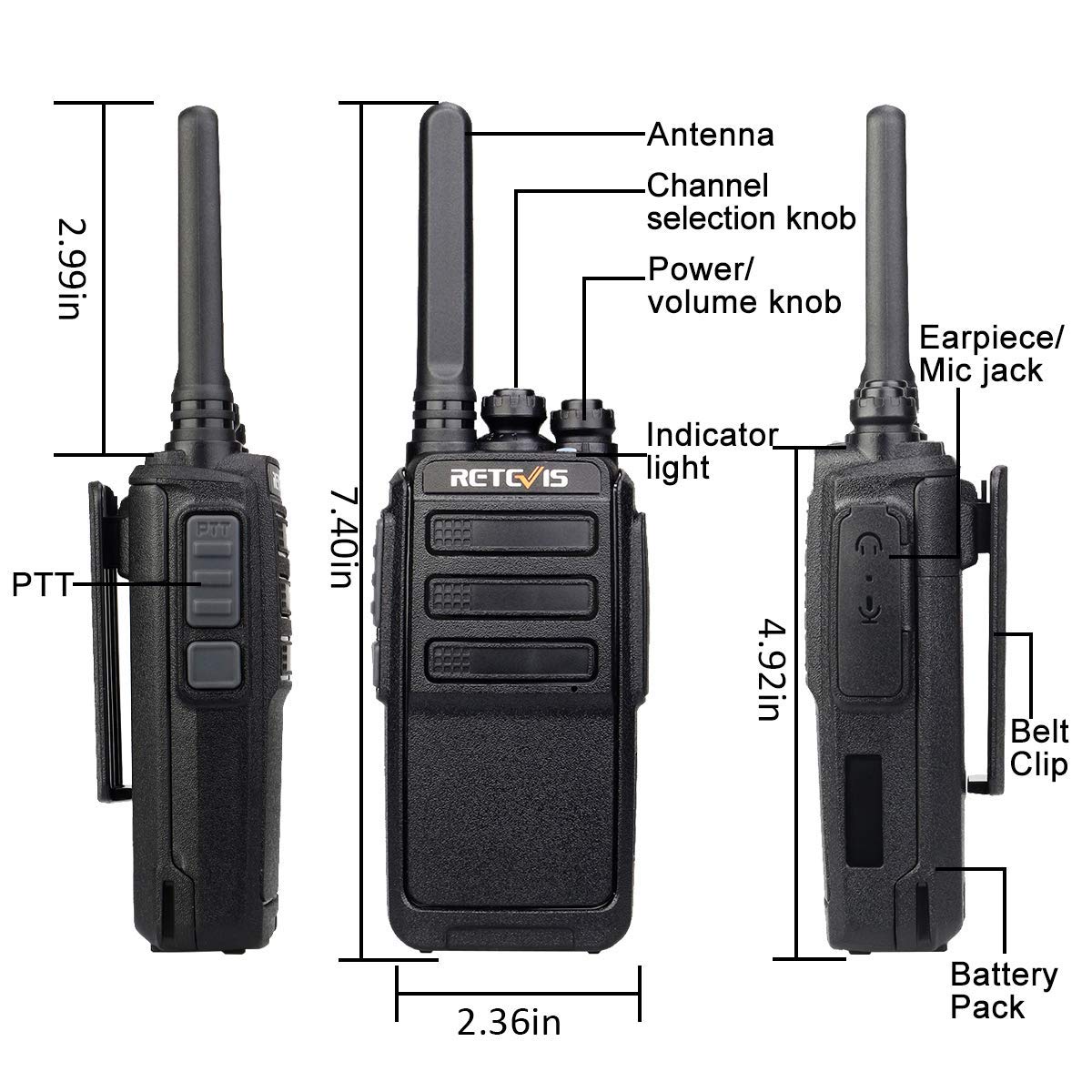 Retevis RT28 Walkie Talkies Long Range Rechargeable,2 Way Radios,Two Way Radios with Charger,VOX Squelch Emergency Alarm,Adults Police Security Company Warehouse (20 Pack)