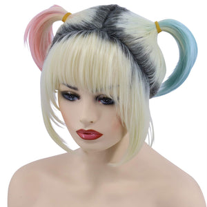 Hulaidywig Multi-Color Two Pigtails Cosplay Wig for Women (Adult)