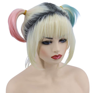 Hulaidywig Multi-Color Two Pigtails Cosplay Wig for Women (Adult)