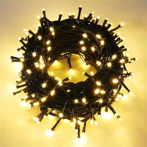 150 LED String Lights, Waterproof Extendable Twinkle Lights 8 Modes Fairy Lights Plug in (Warm White)