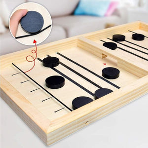 Sling Puck Game, Fast Sling Puck Game, Wooden Board Game, Sling Puck Game for Kids and Family, Sling Puck Winner Board Games for Family, Birthday Gift, Size 14.37 in x 8.46 in