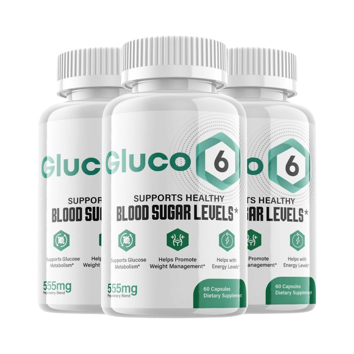 3-Pack Gluco6 Blood Pills - Gluco 6 Supplement For Blood Sugar Support- 180 Caps