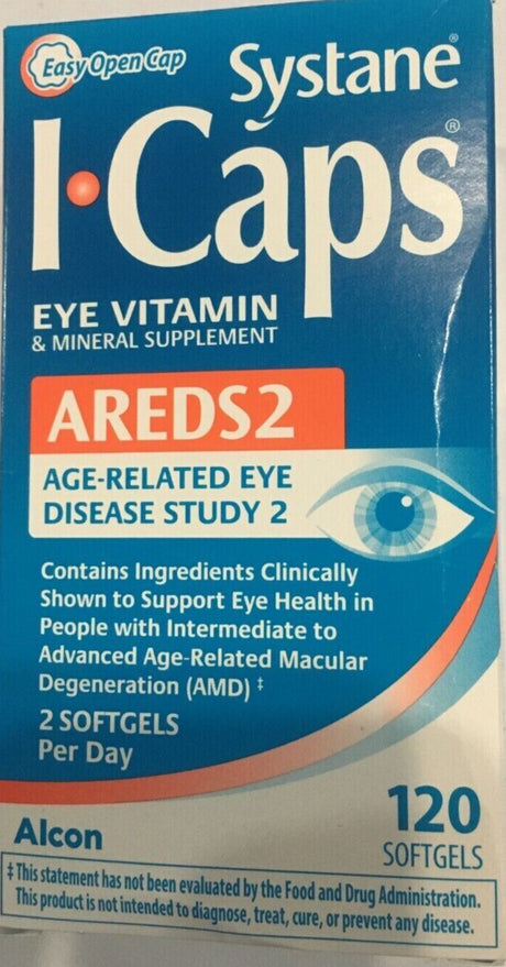Systane ICaps Eye Vitamin & Mineral Supplement AREDS 2 - 120 Softgels