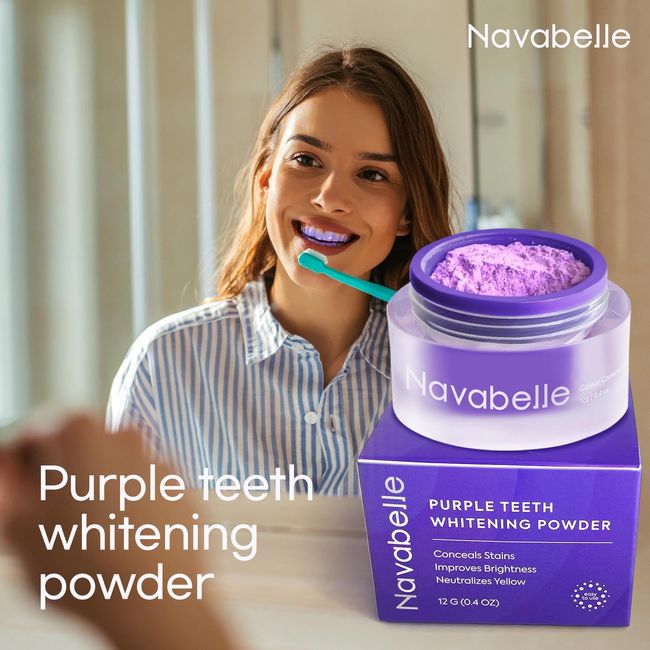 Purple Teeth Whitening: Teeth Whitener- Teeth Whitening Powder- Tooth Powder- Natural Teeth Whitening Tooth Whitening- Colour Corrector Teeth Whitening